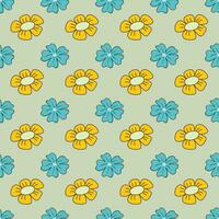 organic flat pressed flowers pattern in vector form