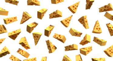 Pieces of cheese icon. 3D render of a cheese. Cheese concept. Banner with food. 3D rendering png