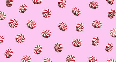 3D swirl peppermint candy. Striped sugar candy. Winter holiday, dessert, new years event. 3D rendering photo