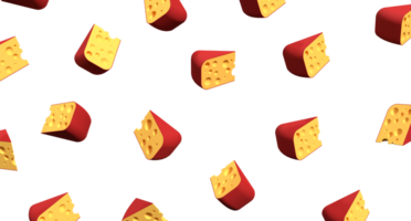 Pieces of cheese icon. 3D render of a cheese. Cheese concept. Banner with food. 3D rendering png