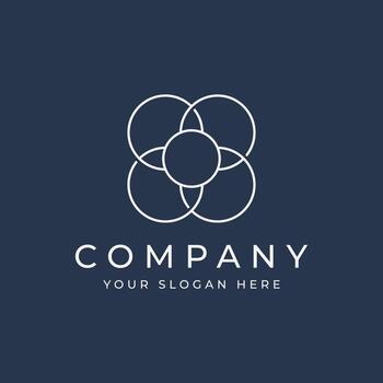 Geometric circle abstract logo template design with modern, unique and creative idea. Logo for business, technology, web, brand, company. vector