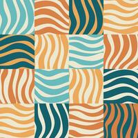 Retro groovy wave background vector illustration