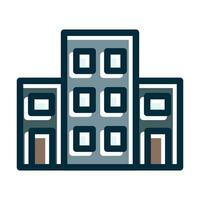 Office Building Vector Thick Line Filled Dark Colors Icons For Personal And Commercial Use.