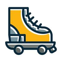 Roller Skate Vector Thick Line Filled Dark Colors Icons For Personal And Commercial Use.