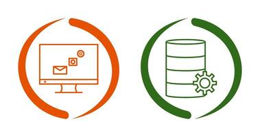 digital márketing y base de datos administración icono vector