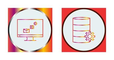 digital márketing y base de datos administración icono vector