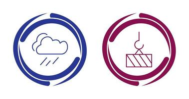 rain and heavy machinery  Icon vector