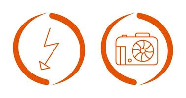 flash and camera Icon vector