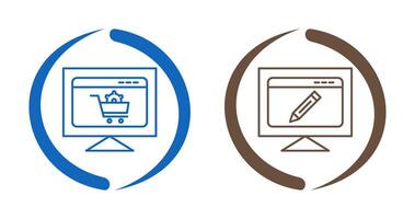 e commerce setting and edit webpage Icon vector