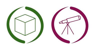 cubic design and telescope Icon vector