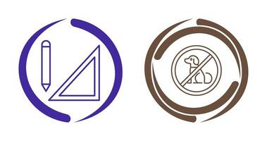 drawing tools and no pets  Icon vector