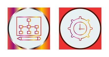 draw hierarchy and time setting  Icon vector