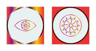 eye and optical diaphram Icon vector