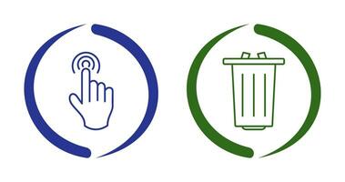 danger of hand press and garbage Icon vector