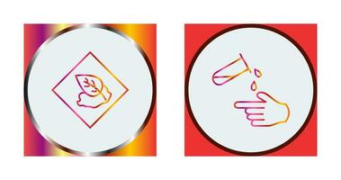Environment hazard and Corrosive hazard  Icon vector