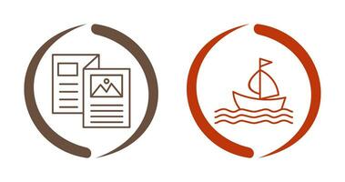 Brochure and Boat  Icon vector