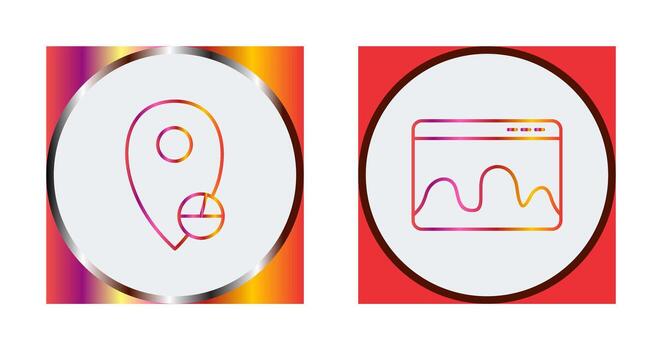 location statistics and webpage statistics  Icon vector