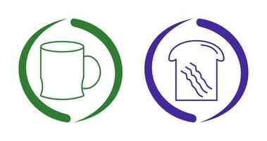 toast and coffee cup  Icon vector