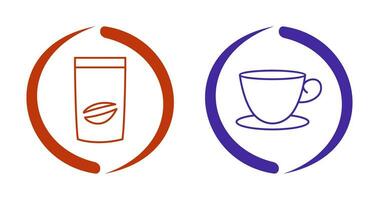 café bolso y té taza icono vector