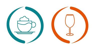 Latte And wine glass  Icon vector