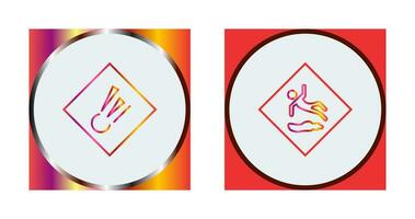 explosive material and danger of slipping  Icon vector