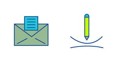 email documents and draw curve Icon vector