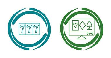 online gambling and triple sevens Icon vector