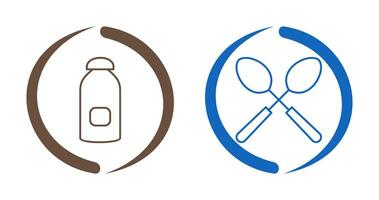 syrup and spoon Icon vector