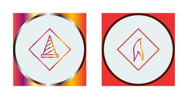 under construction and flammable material  Icon vector
