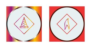 under construction and flammable material  Icon vector