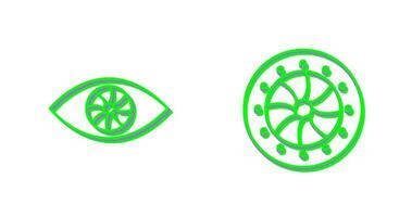 eye and optical diaphram Icon vector