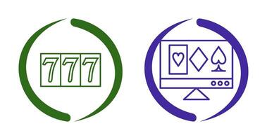 online gambling and triple sevens Icon vector