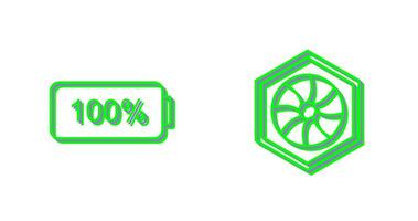 full battery and hexagonal diaphram Icon vector