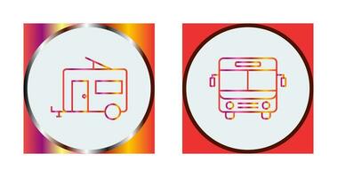 Bus and trailer Icon vector