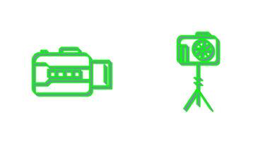 open camera and camera stand  Icon vector