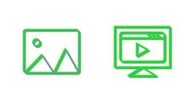 albums and video streaming Icon vector