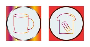 toast and coffee cup  Icon vector