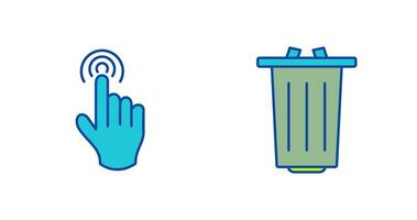 danger of hand press and garbage Icon vector