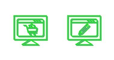 e commerce setting and edit webpage Icon vector