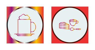 capppucino and coffee served  Icon vector