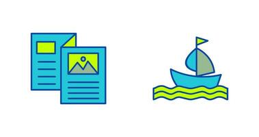 Brochure and Boat  Icon vector