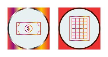 dollar bill and table of rates  Icon vector