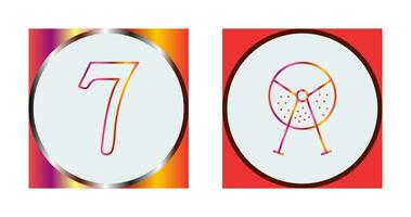 number sevens and lottery machine  Icon vector