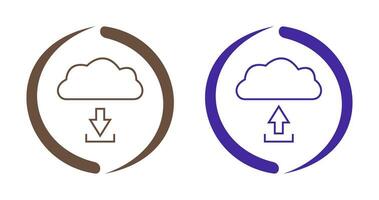 download from cloud upload to cloud  Icon vector