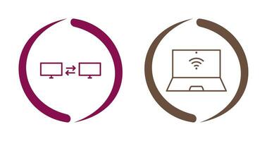 sharing system and connected laptop Icon vector