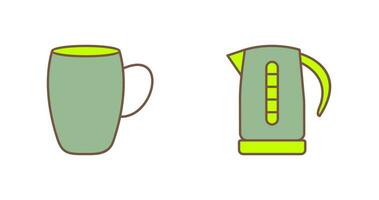 mug and kettle Icon vector