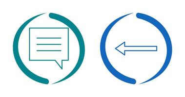 single chat bubble and left arrow Icon vector