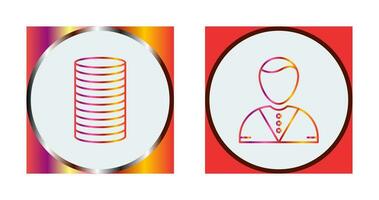 casino dealer and stack of coins  Icon vector