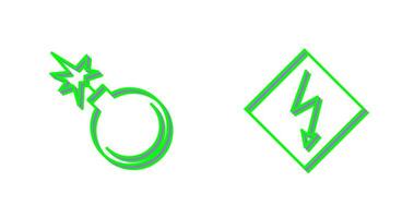 danger of explosion and high voltages  Icon vector