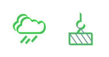 rain and heavy machinery  Icon vector